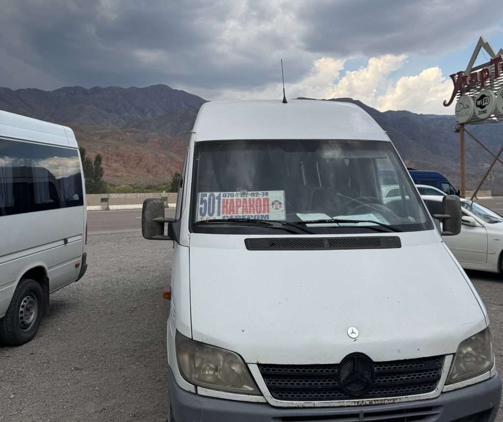 Marshrutka minivan 501 takes you from Bishkek to Karakol