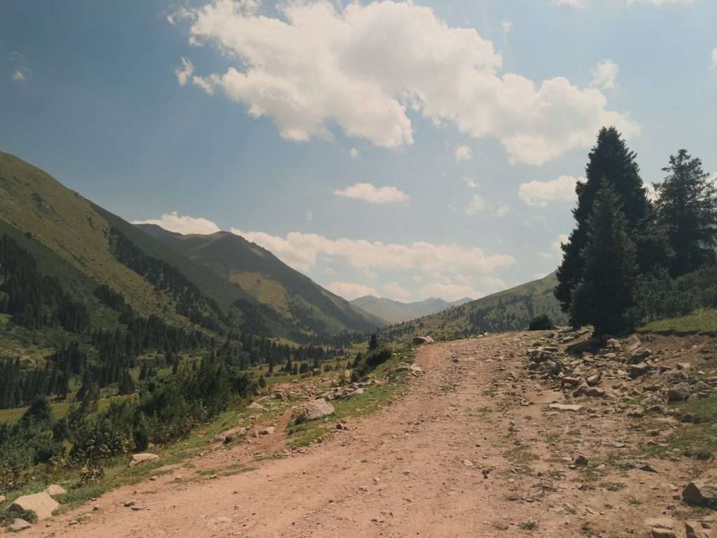 View of the Ak Suu traverse trail
