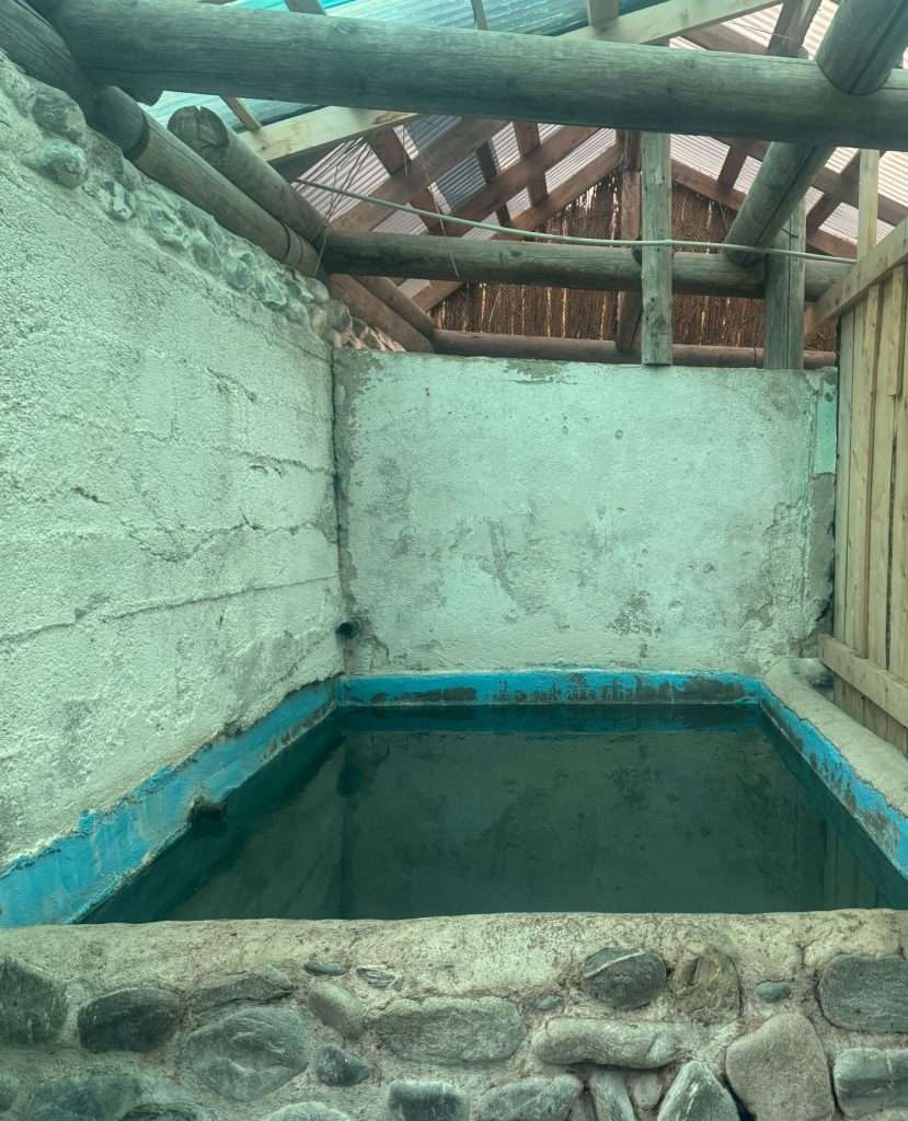 An indoor hot spring at Arashan Hotel