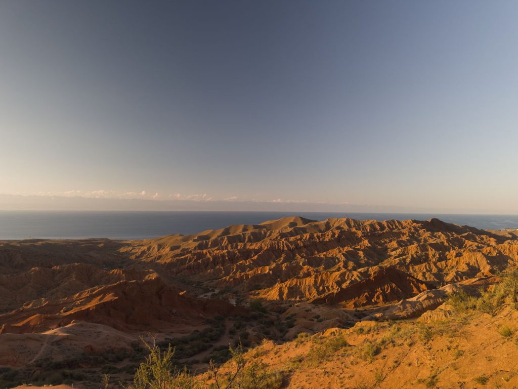 Sunset view of Skazka Canyon, also known as Fairytale Canyon